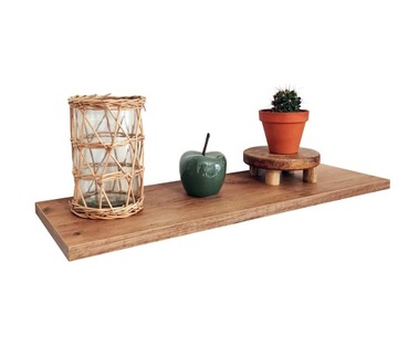 Półka samowisząca, ukryte uchwyty złoty dąb 60 cm