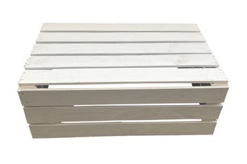 ДЕРЕВЯННАЯ КОРОБКА декоративная белая 60x40x21
