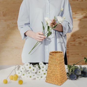 ДЕРЕВЕНСКИЙ УКРАШЕНИЕ ДОМА ИЗ РОТАГА ВАЗА ДЛЯ ЦВЕТОВ ИСКУССТВЕННЫЕ РАСТЕНИЯ БАМБУКА