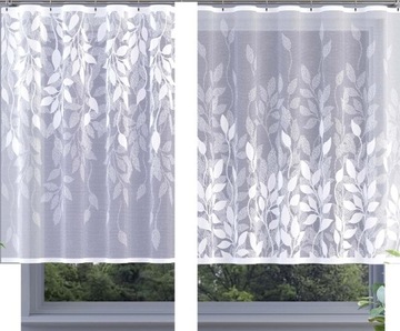 Жаккардовая штора Volta Leaves Ivy Leaves 623948 белая 160см