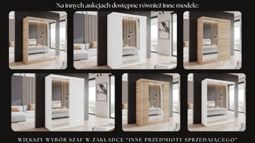 БЕЛЫЙ 2-ДВЕРНЫЙ ШКАФ РАЗДВИЖНЫЙ 140 x 205 СМ 1 ЗЕРКАЛЬНЫЙ ШКАФ ПРОИЗВОДИТЕЛЬ