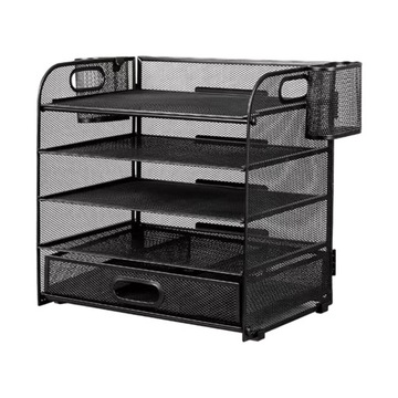 Полка для документов, сетчатая папка, лоток для писем, 5 слотов