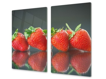szkło na kuchenkę indukcyjną 2x 30x52 truskawka