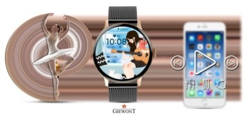 Женские умные часы Giewont GW330-4 Розовое золото-черные