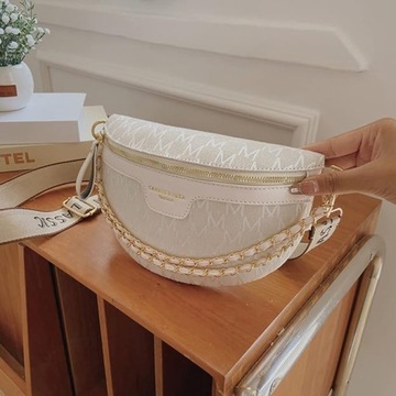 SASZETKA NERKA DAMSKA TOREBKA LISTONOSZKA BIAŁA CROSSBODY BIODRÓWKA