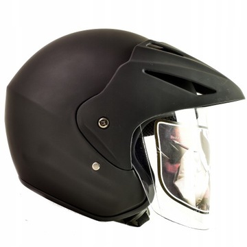 Kask Otwarty na Skuter Daszek Czarny Mat TORQ M