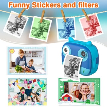 1080P Симпатичная детская камера мгновенного действия 12 МП Детская цифровая