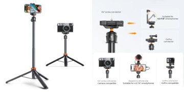 Штатив для селфи K&F Concept 2в1 с держателями для телефона/камеры/пульта дистанционного управления Bluetooth