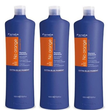 Opakowanie 3 x szampon w odcieniu pomarańczy - Fanola No Orange Shampoo, 10