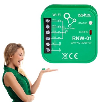 włącznik nadajnik 4-wej Wi-Fi RNW-01 dopuszk supla inteligentny dom smart h