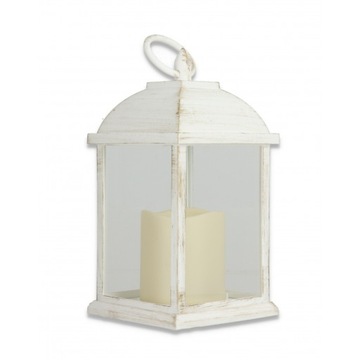 Lampion latarnia świece świeca led znicz latarenka 23cm BIAŁA