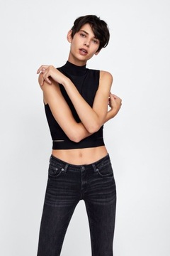 Zara Premium Skinny Jeansy z efektem sprania Spodnie jeansowe damskie 36 S