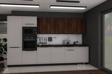 Kuchnia modułowa 3,5m Arona-Mona, Cashmere, orzech projekt gratis pj