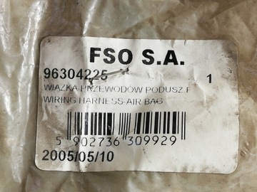 SVAZEK PŘÍVODŮ ULOŽENÍ AIRBAG LANOS 96304225