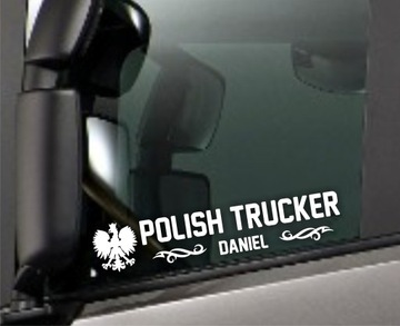 Naklejka na tira busa Polish Trucker Driver IMIĘ