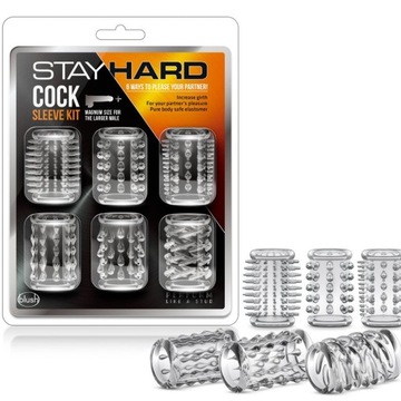 ZESTAW 6 TULEJEK Z WYPUSTKAMI NA PENISA STAY HARD
