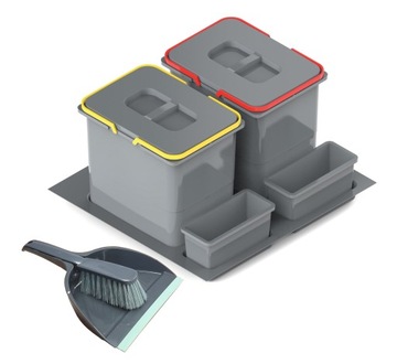 Kosz na śmieci do szuflady 60cm 2x20L segregator sortownik PRAKTIKO
