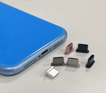 Zaślepka do iPhone 15 16 USB-C Zatyczka Aluminiowa Ochronna Przeciw Kurzowi