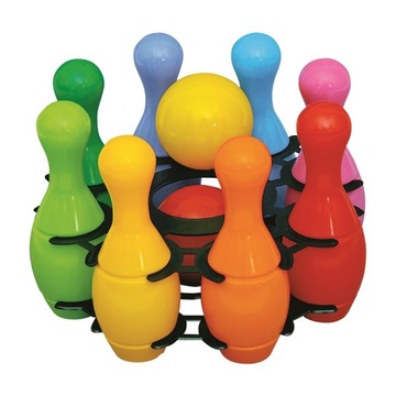 Мини-кегли для боулинга в корзине