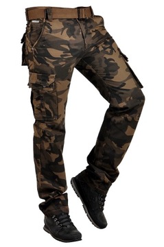 it096-2 р. 38 РАБОЧИЕ БРЮКИ-КАРГО, СВОБОДНЫЙ ПОЯС, КАМУФЛЯЖ.