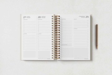 Ежедневник на 2024 год на спирали, А5 Calendar Make It Easy - PAPAYA