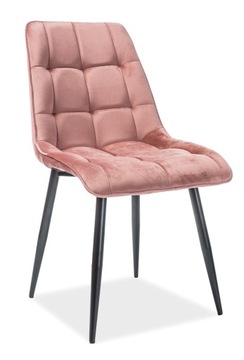 Tapicerowane KRZESŁO do salonu CHIC VELVET RÓŻ