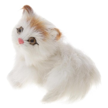 2 szt. Realistyczny kot z prawdziwego futra futrzany dom dla zwierząt