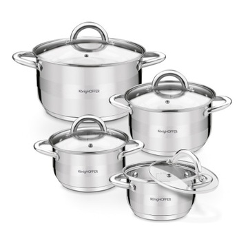 Стальные кастрюли ДЛЯ ИНДУКЦИИ, набор кастрюль с крышками, 8 элементов Faro II