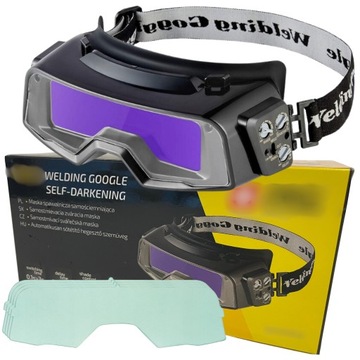 GOGLE SPAWALNICZE OKULARY OCHRONNE SAMOŚCIEMNIAJĄCE MASKA DO SPAWANIA FILTR