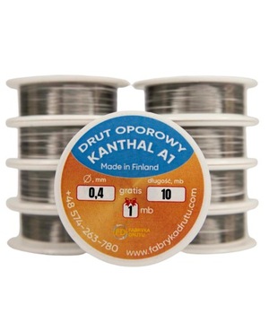 Drut Oporowy od Kanthal A1 0,4 mm 10 m Trwały Odporny do AGD Elektroniki
