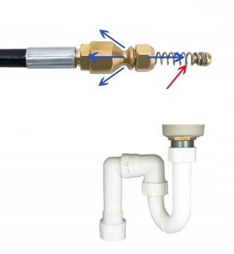 ŻMIJKA RIWALL 15M WĄŻ DO UDRAŻNIANIA KANALIZACJI I RUR POD CIŚNIENIEM WODY