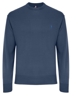 SWETER MĘSKI U KLAS - WEŁNA - KNK - JEANSOWY - M