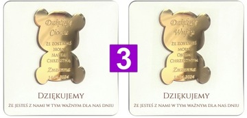 Сувенир на Крещение Благодарность крестным родителям, набор из 2 шт., ЗОЛОТО