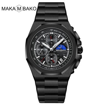 Multifunctional waterproof watch Men's watch with stainless steel strap C4
