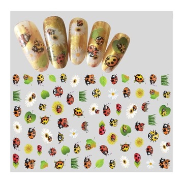 NAKLEJKI samoprzylepne do PAZNOKCI BIEDRONKI F203 Ozdoby MANICURE
