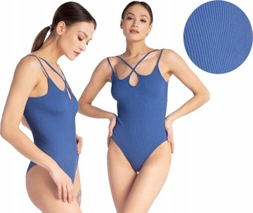 gatta BODY na ramiączka dzianina w prążek ALIA niebieskie # M
