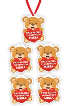 Medale papierowe Przyjaciel Pluszowego Misia 5 szt