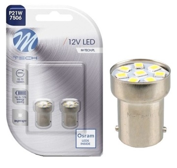 2x R5W BA15s Светодиодная лампа Osram 8xSMD 2835 белая