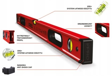 PRO POZIOMICA PRO600 HEAVY DUTY RED 80CM