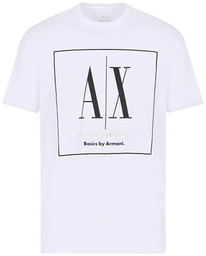 T-shirt ARMANI EXCHANGE biały męski z logo - XL