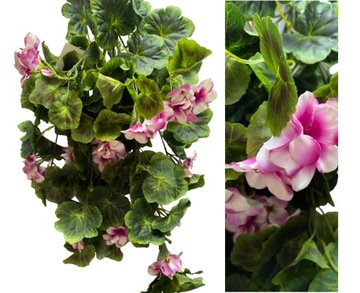 Girlanda Kwiatowa Pelargonia Sztuczne Kwiaty Zwisające Bluszcz Surfinia