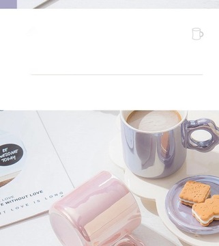 Симпатичная керамическая кружка для воды с крышкой, простая кофейная чашка с цветочной ручкой, бытовая