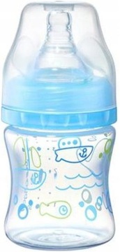 BabyOno butelka antykolkowa szerokootworowa 120 ml niebieska rybki