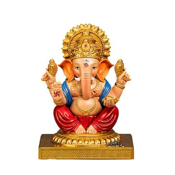 3inch Lord Ganesha Sitting Statue Sculpture Handmade Decorative Colorful
