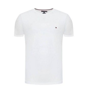 T-shirt męski okrągły dekolt koszulka Tommy Hilfiger rozmiar S Biały