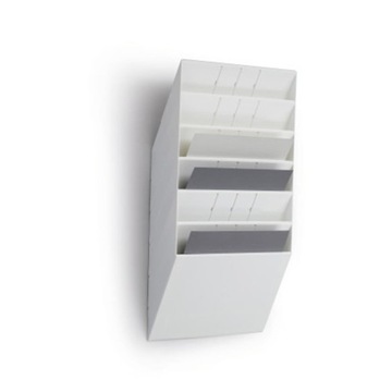 Zestaw pojemników na ulotki 6 x A4 Durable Flexiboxx biały naścienny
