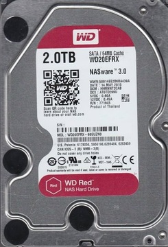 Uszkodzony Dysk Twardy Western Digital RED WD20EFRX 2TB