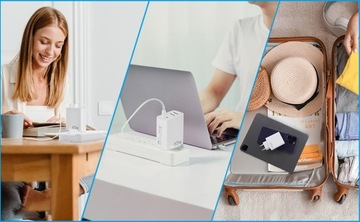 ŁADOWARKA SIECIOWA SZYBKA USB-A USB QC 3.0 65W USB-C PD TYP C DO TELEFONU