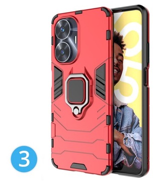 ETUI PANCERNE RING CASE OBUDOWA PLECKI UCHWYT SZKŁO 9H do Realme C55