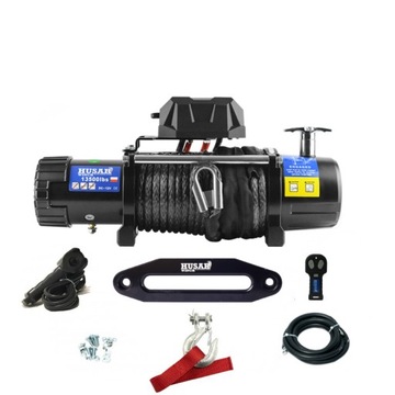 Wyciągarka linowa elektryczna 12v z liną syntetyczną Husar 13500 do lawety
